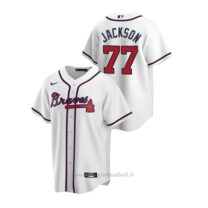 Maglia Baseball Uomo Atlanta Braves Luke Jackson 2020 Replica Primera Bianco